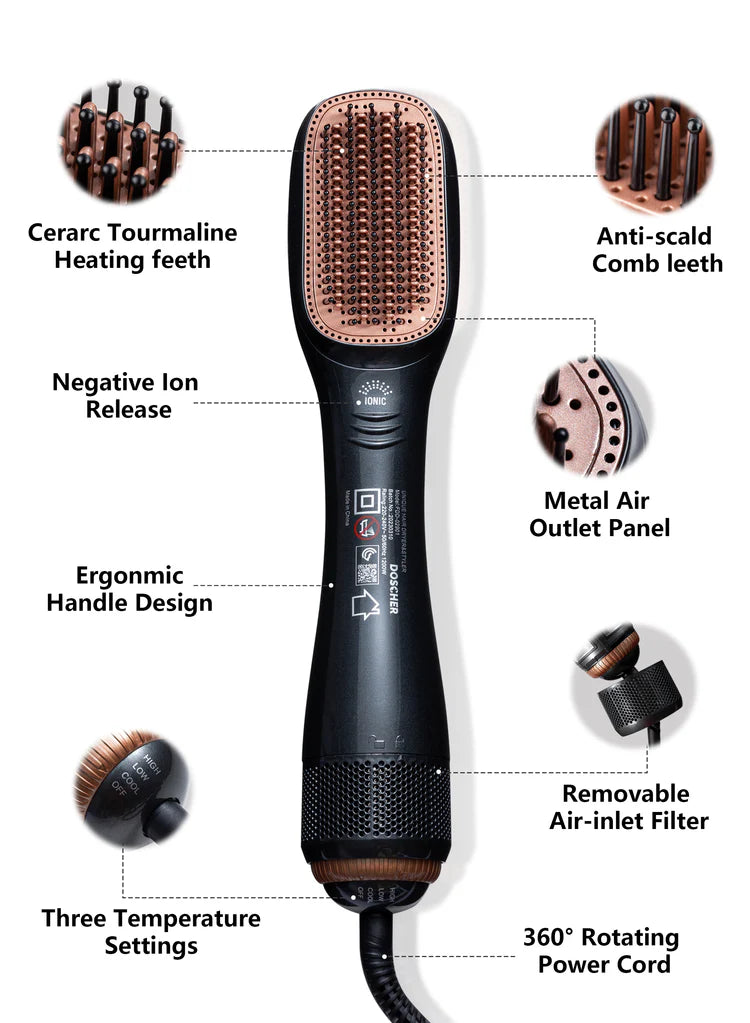 2-in-1 Hair Styling Brush – فرشاة الشعر 2 في 1 للتصفيف والتمليس