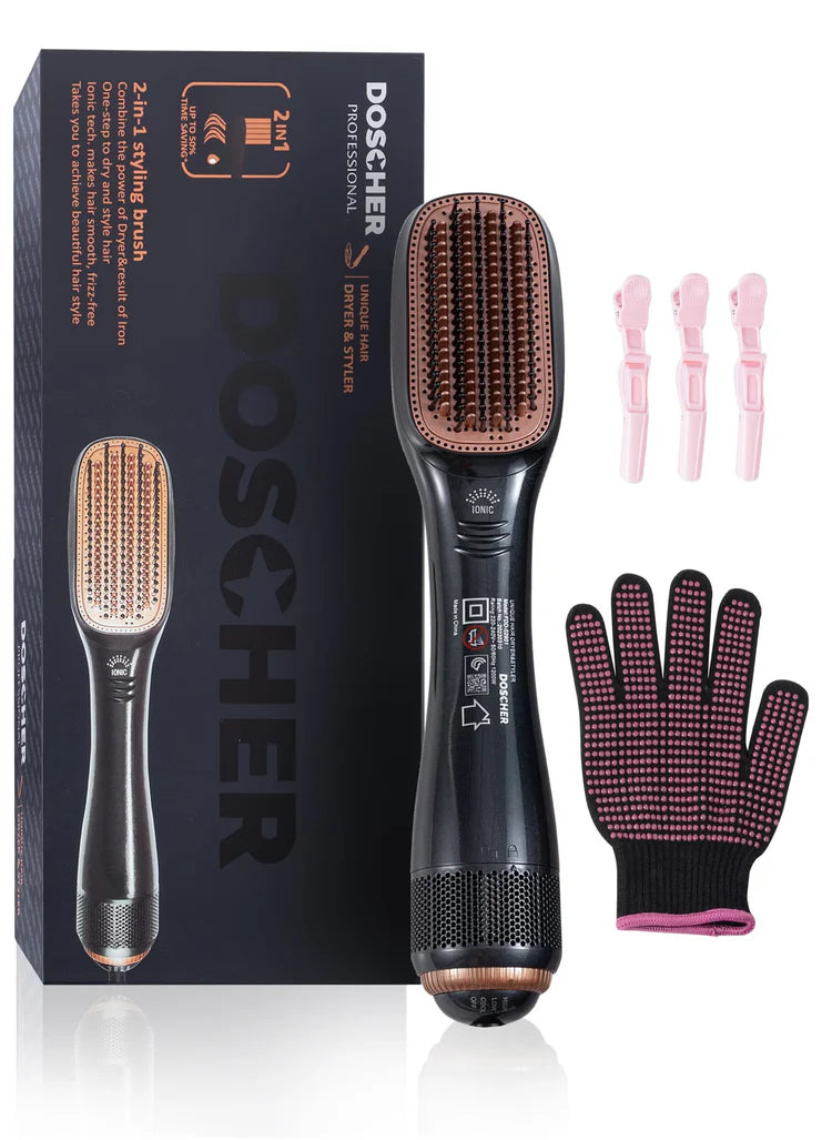 2-in-1 Hair Styling Brush – فرشاة الشعر 2 في 1 للتصفيف والتمليس