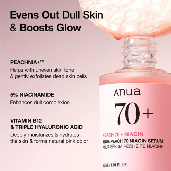 Anua Peach 70% Niacin Serum – سيروم الخوخ 70% بالنياسين